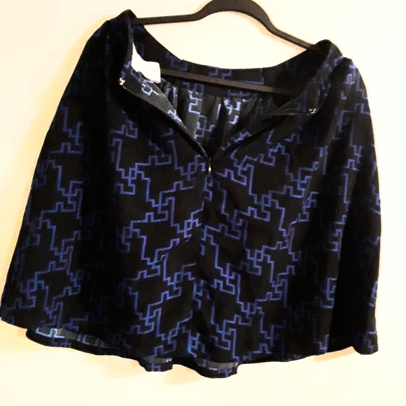 Vintage Merona Womens Small Black and Blue Light Mini Skirt - Picture 2 of 11